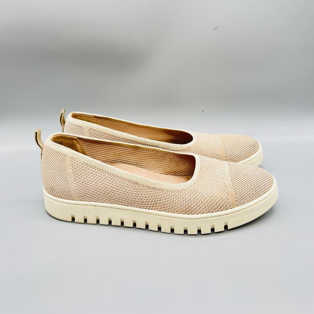Vionic Shoes Womens 11 Beige Knit Uptown Skimmer Slip On Flats Walking Comfort